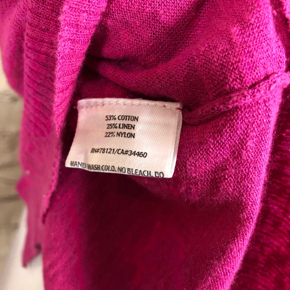 Eileen Fisher Pink Cardigan Open Front - Picture 7 of 7